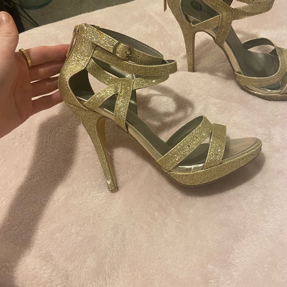 Gold Glitter Heels